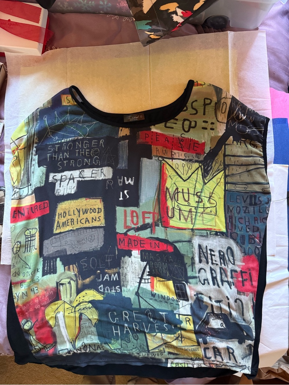 Colorful Inoah Graffiti Print Sleeveless Top L NWT
